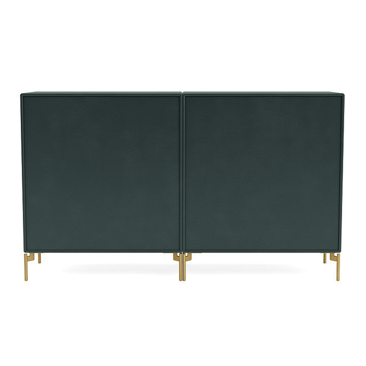 Montana Couple Sideboard With Legs, Black Jade/Brass