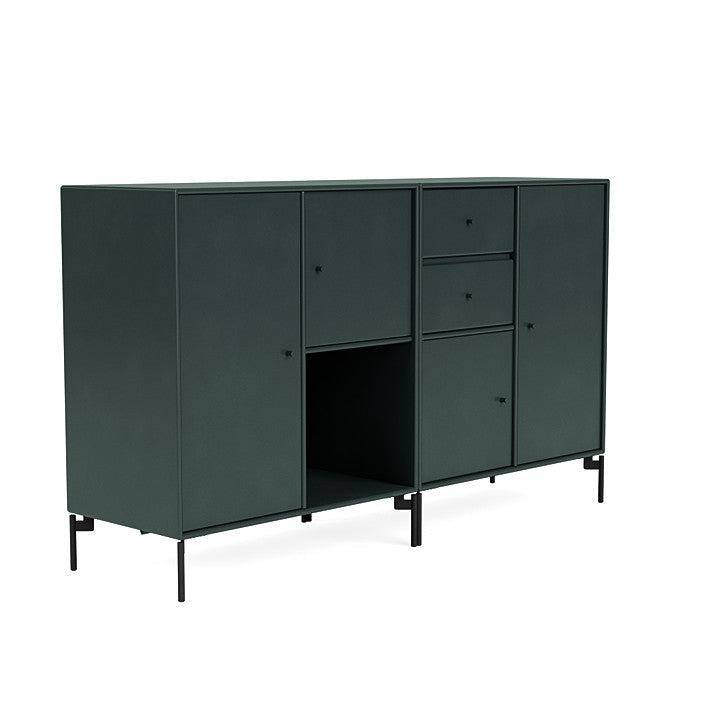 Montana Couple Sideboard With Legs, Black Jade/Black