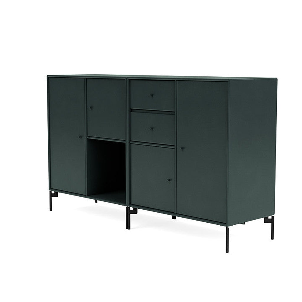 Montana Couple Sideboard With Legs, Black Jade/Black