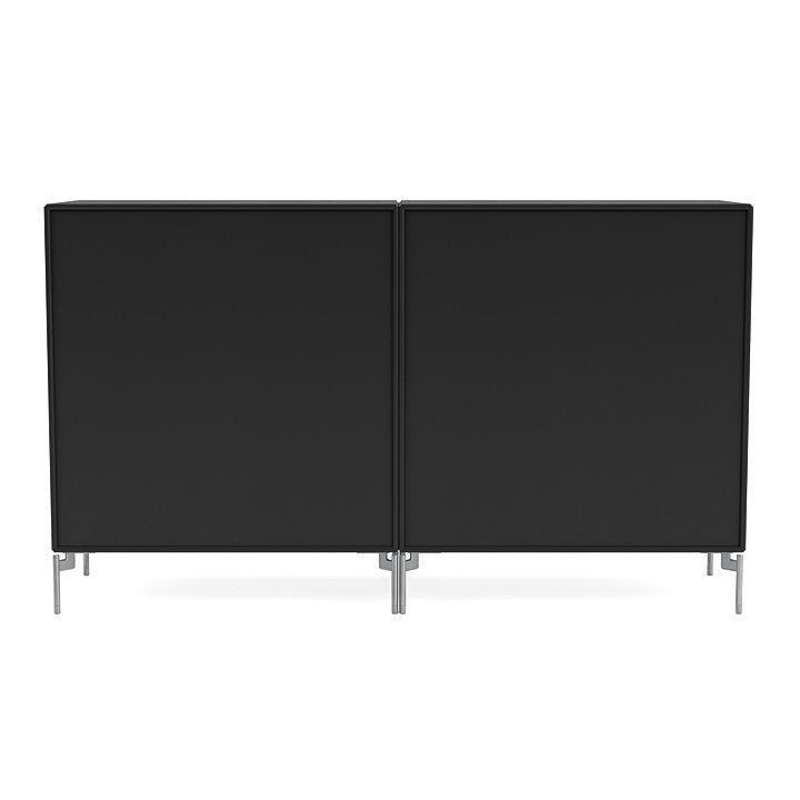 Montana Couple Sideboard With Legs, Black/Matt Chrome