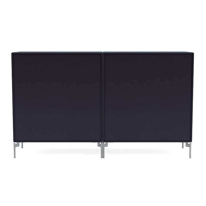 Montana Couple Sideboard With Legs, Shadow/Matt Chrome