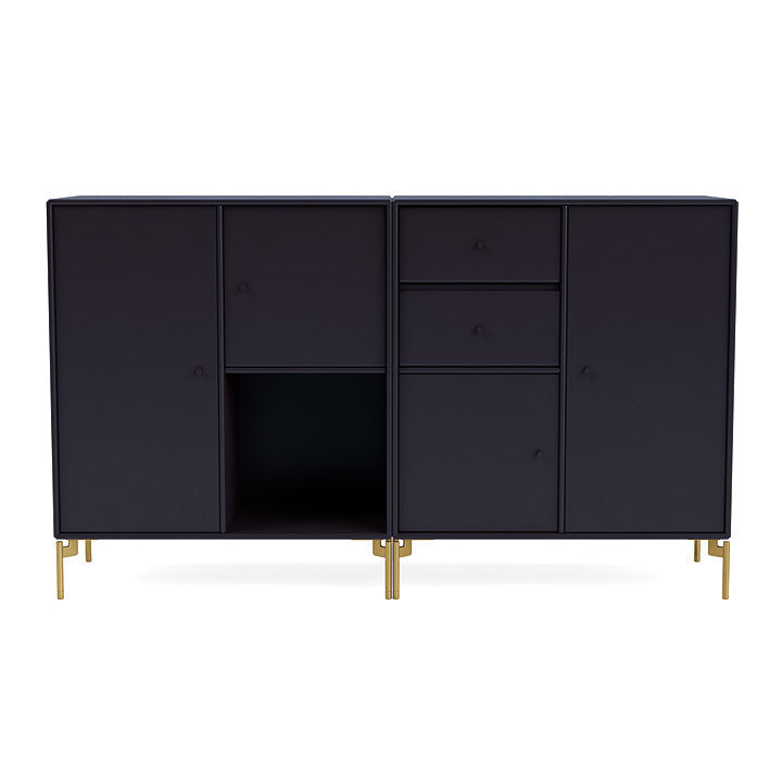 Montana Couple Sideboard With Legs, Shadow/Brass