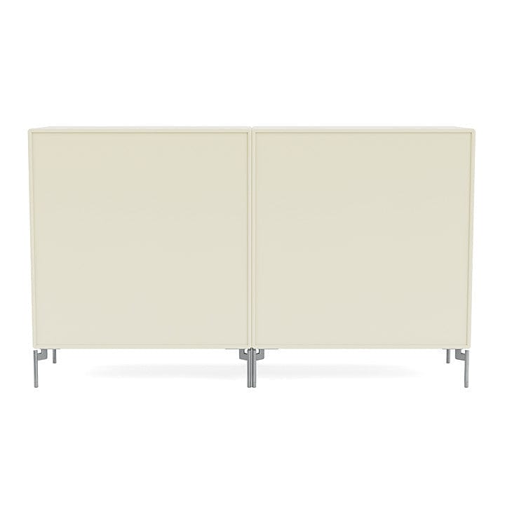 Montana Couple Sideboard With Legs, Vanilla/Matt Chrome