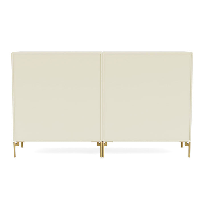 Montana Couple Sideboard With Legs, Vanilla/Brass