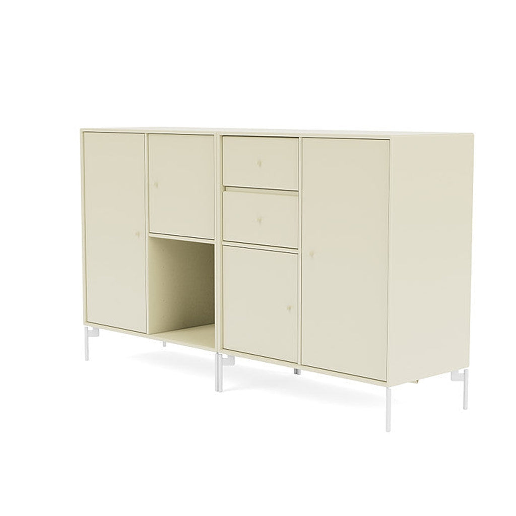 Montana Couple Sideboard With Legs, Vanilla/Snow White