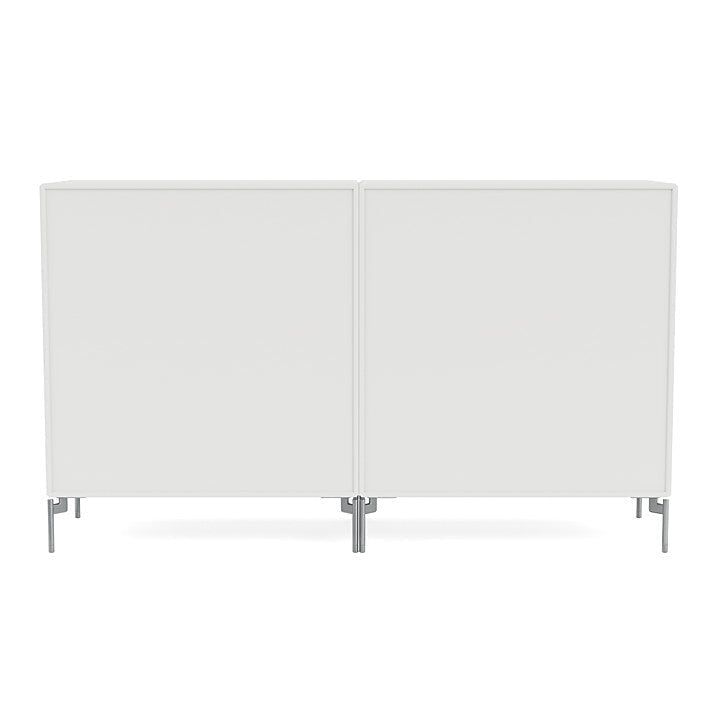 Montana Couple Sideboard With Legs, White/Matt Chrome