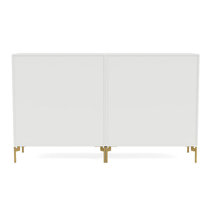 Montana Couple Sideboard With Legs, White/Brass