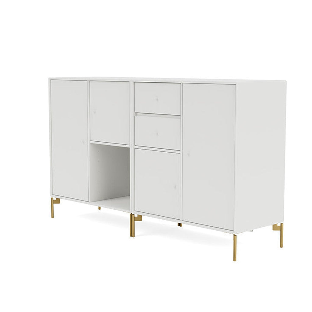 Montana Couple Sideboard With Legs, White/Brass