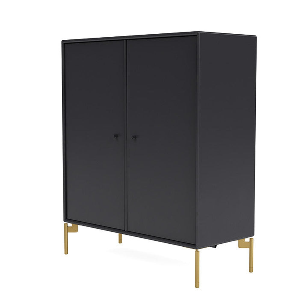 Montana Cover Cabinet With Legs, Anthracite/Brass