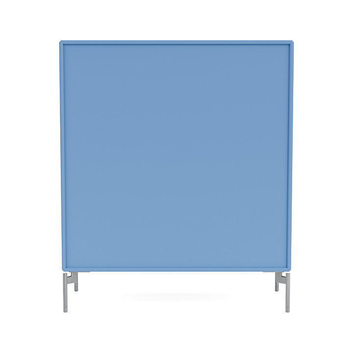 Montana Cover Cabinet With Legs, Azure Blue/Matt Chrome