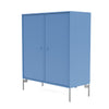 Montana Cover Cabinet With Legs, Azure Blue/Matt Chrome