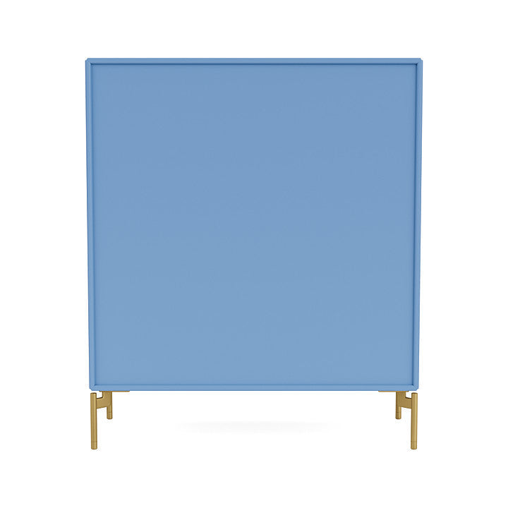 Montana Cover Cabinet With Legs, Azure Blue/Brass