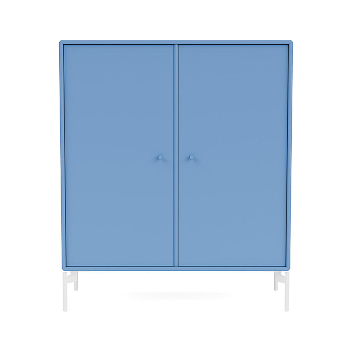 Montana Cover Cabinet With Legs, Azure Blue/Snow White