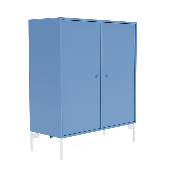 Montana Cover Cabinet With Legs, Azure Blue/Snow White