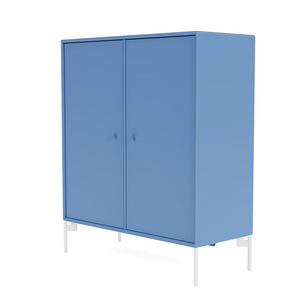 Montana Cover Cabinet With Legs, Azure Blue/Snow White