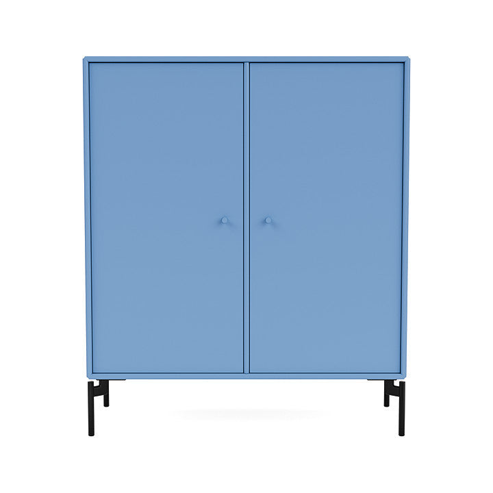 Montana Cover Cabinet With Legs, Azure Blue/Black