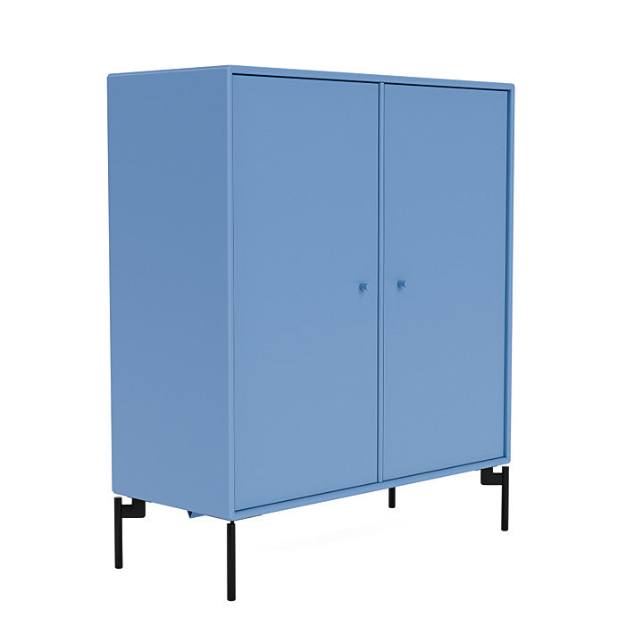 Montana Cover Cabinet With Legs, Azure Blue/Black