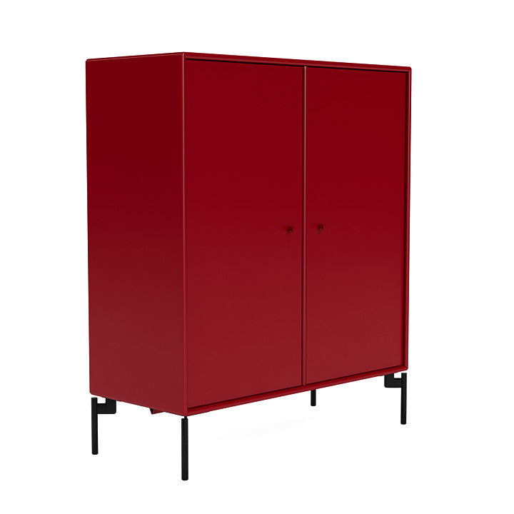 Montana Cover Cabinet With Legs, Beetroot/Black