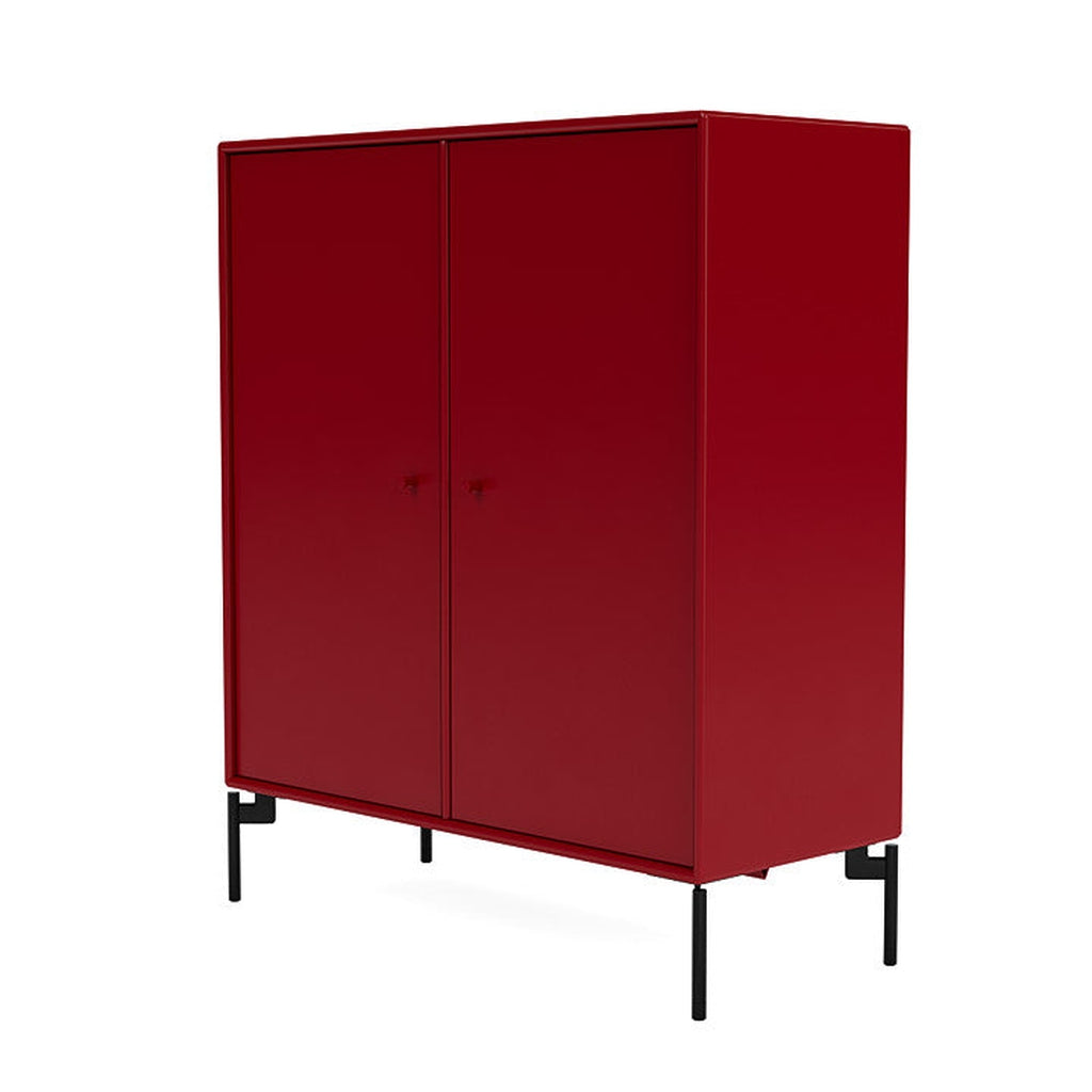 Montana Cover Cabinet With Legs, Beetroot/Black