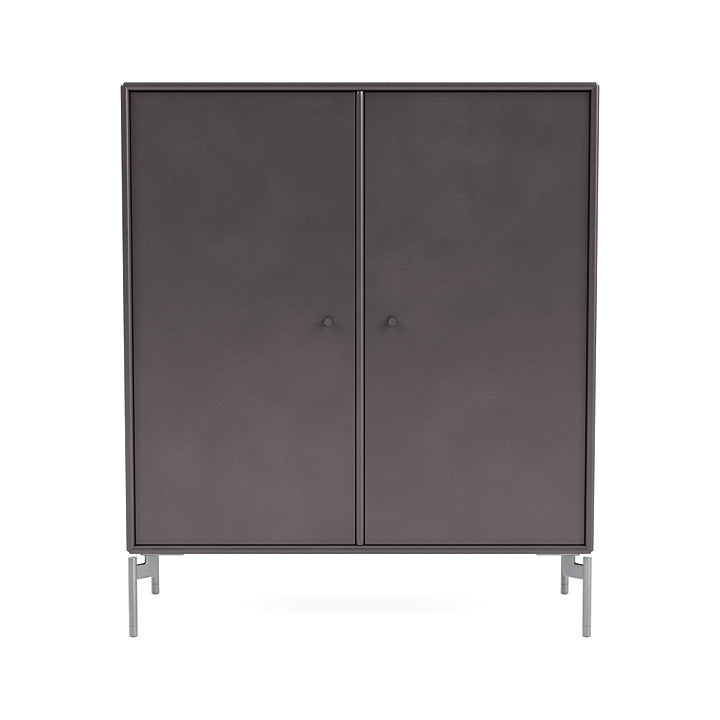 Montana Cover Cabinet With Legs, Coffee/Matt Chrome