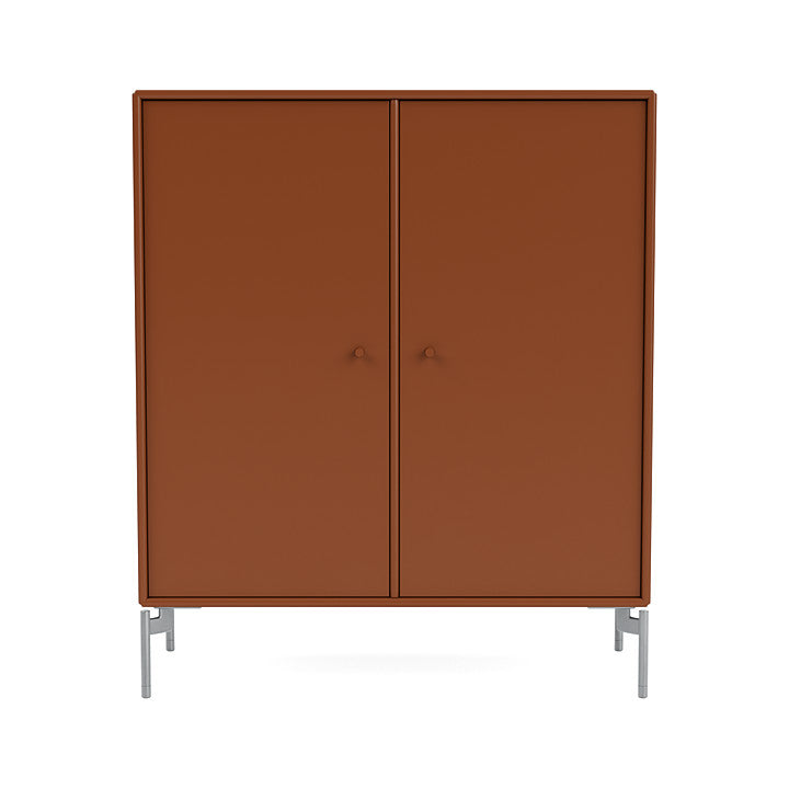 Montana Cover Cabinet With Legs, Hazelnut/Matt Chrome