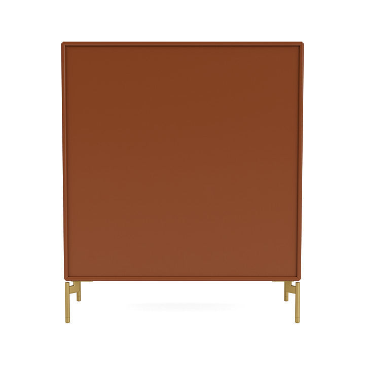 Montana Cover Cabinet With Legs, Hazelnut/Brass