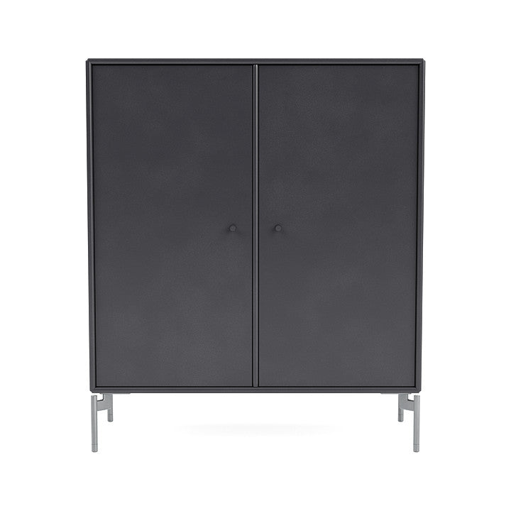 Montana Cover Cabinet With Legs, Carbon Black/Matt Chrome