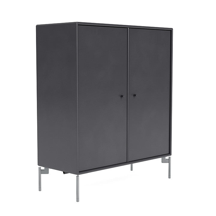 Montana Cover Cabinet With Legs, Carbon Black/Matt Chrome