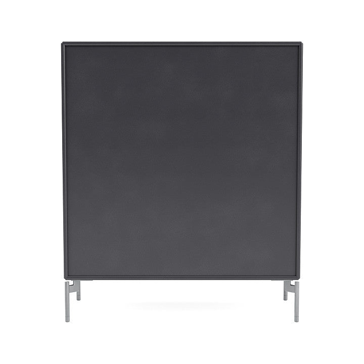 Montana Cover Cabinet With Legs, Carbon Black/Matt Chrome