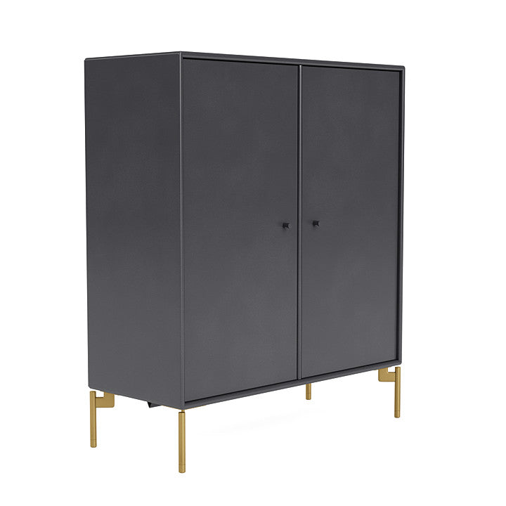 Montana Cover Cabinet With Legs, Carbon Black/Brass