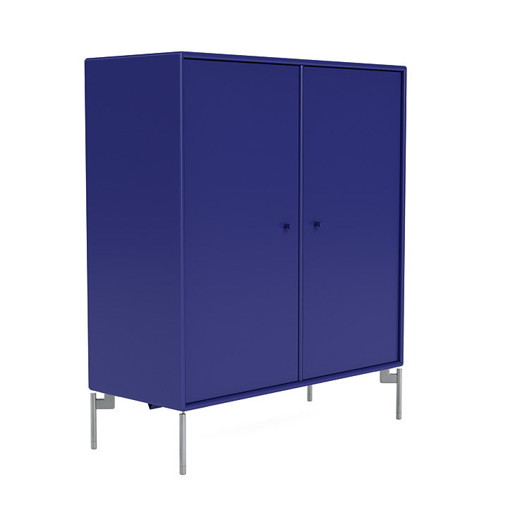 Montana Cover Cabinet With Legs, Monarch Blue/Matt Chrome