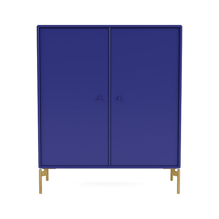 Montana Cover Cabinet With Legs, Monarch Blue/Brass