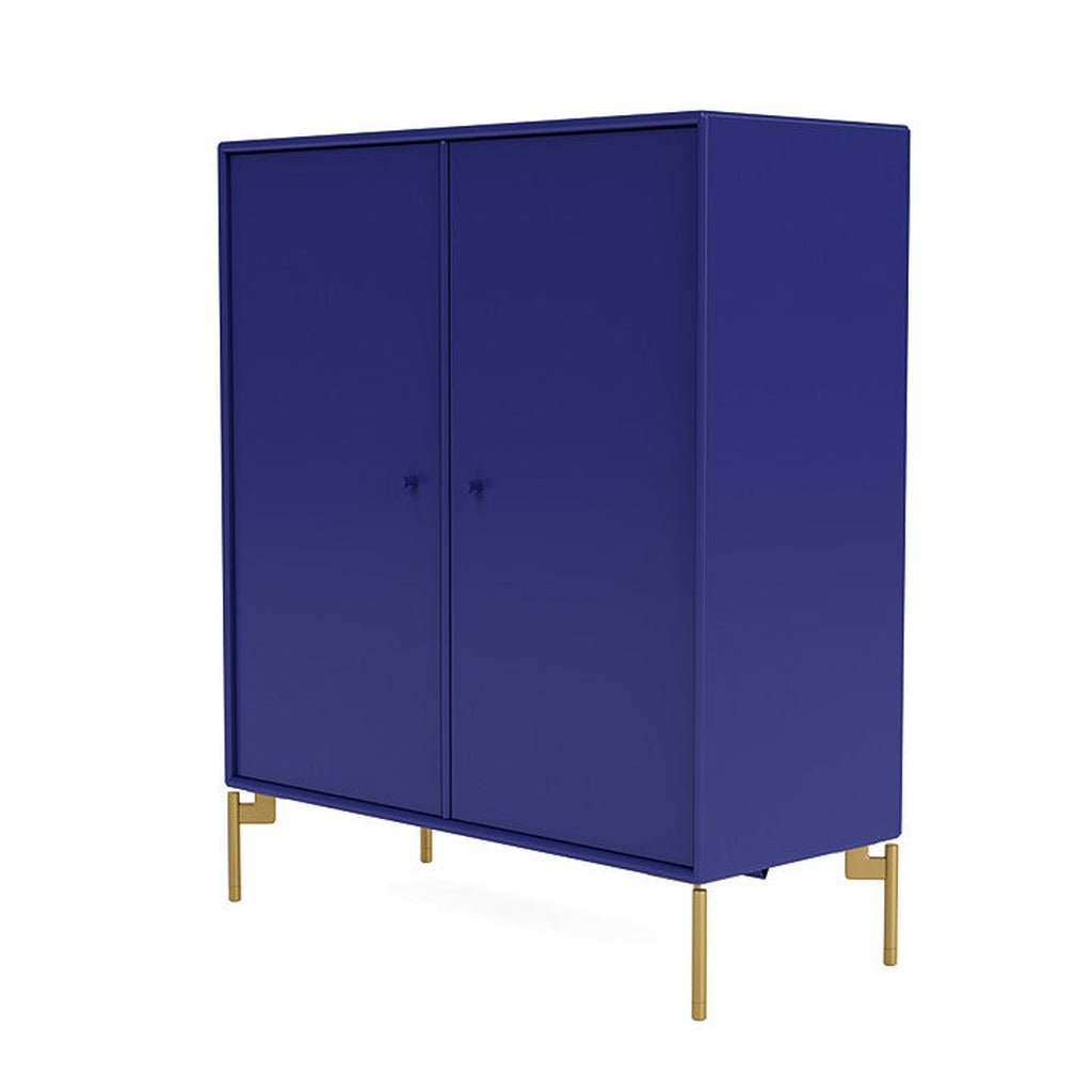 Montana Cover Cabinet With Legs, Monarch Blue/Brass