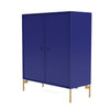 Montana Cover Cabinet With Legs, Monarch Blue/Brass