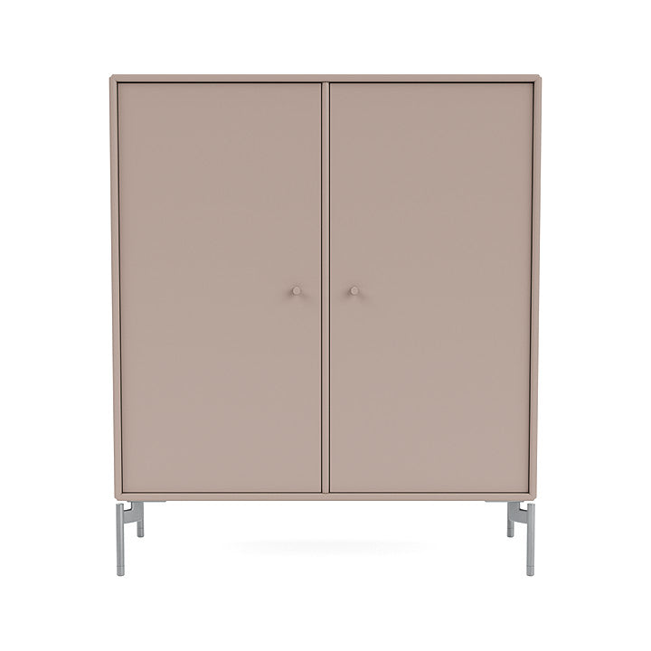 Montana Cover Cabinet With Legs, Mushroom Brown/Matt Chrome