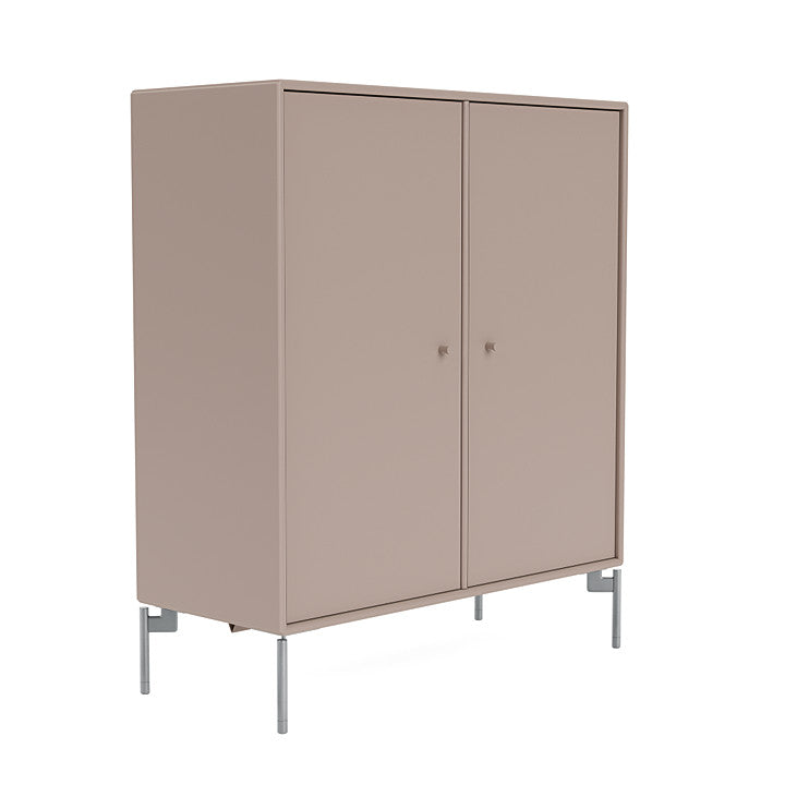 Montana Cover Cabinet With Legs, Mushroom Brown/Matt Chrome