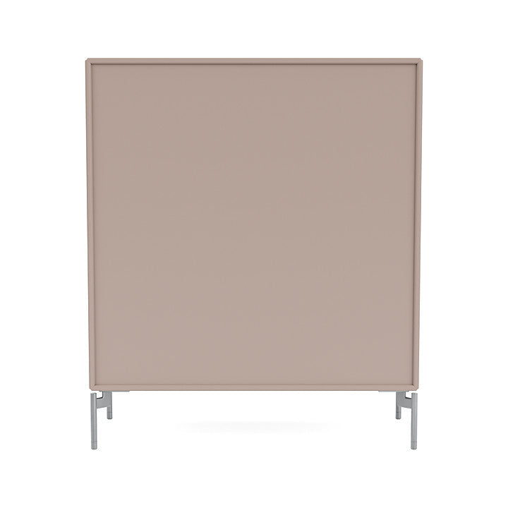 Montana Cover Cabinet With Legs, Mushroom Brown/Matt Chrome