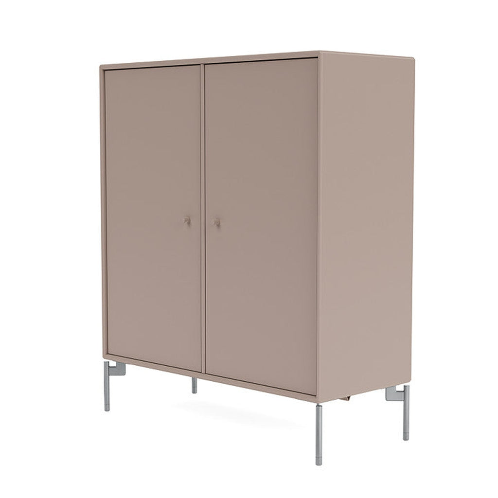 Montana Cover Cabinet With Legs, Mushroom Brown/Matt Chrome