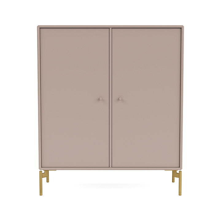 Montana Cover Cabinet With Legs, Mushroom Brown/Brass