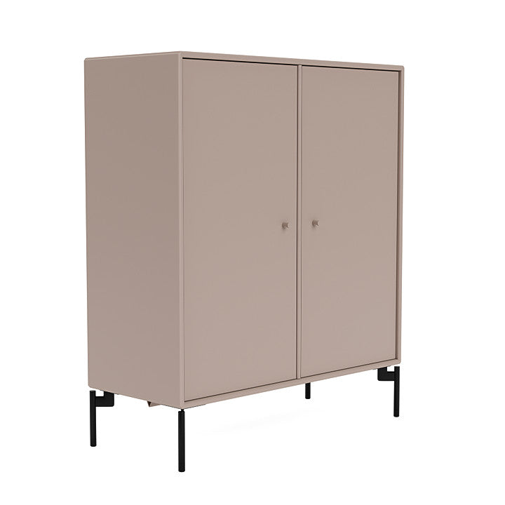 Montana Cover Cabinet With Legs, Mushroom Brown/Black