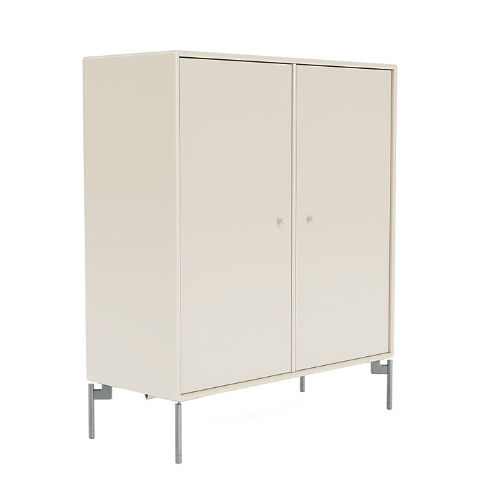 Montana Cover Cabinet With Legs, Oat/Matt Chrome