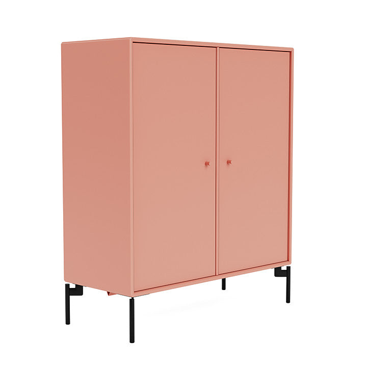 Montana Cover Cabinet With Legs, Rhubarb/Black