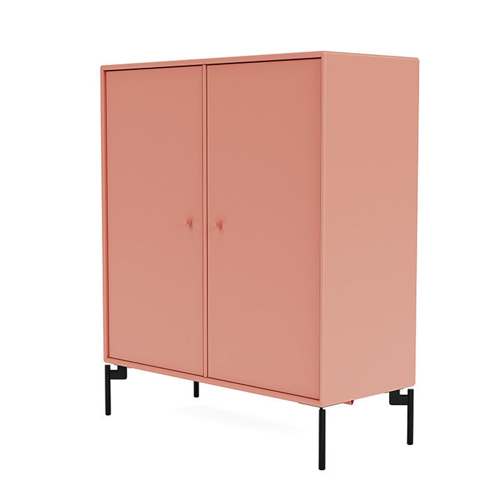 Montana Cover Cabinet With Legs, Rhubarb/Black