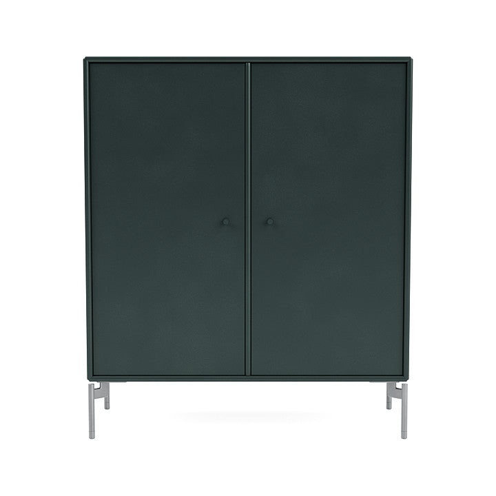 Montana Cover Cabinet With Legs, Black Jade/Matt Chrome