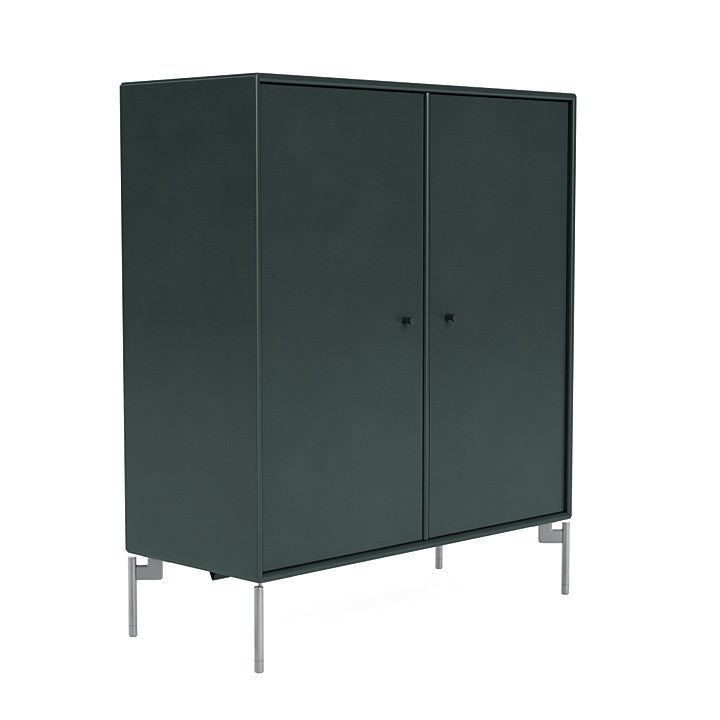 Montana Cover Cabinet With Legs, Black Jade/Matt Chrome