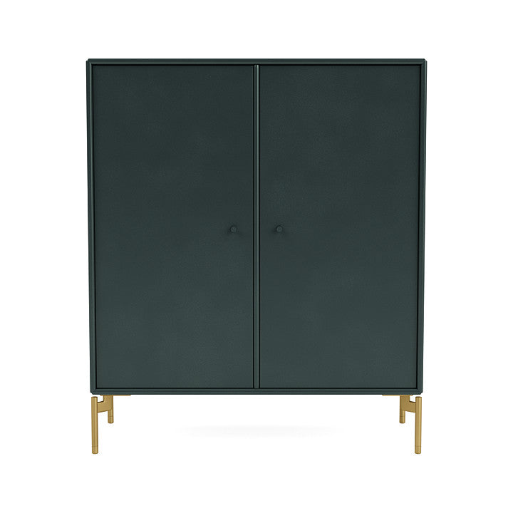 Montana Cover Cabinet With Legs, Black Jade/Brass