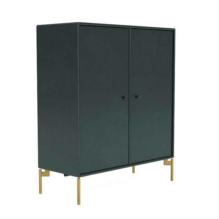 Montana Cover Cabinet With Legs, Black Jade/Brass