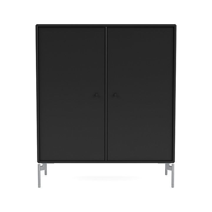 Montana Cover Cabinet With Legs, Black/Matt Chrome