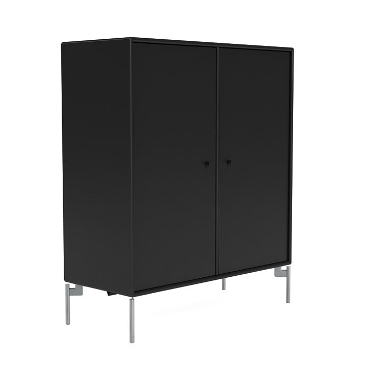 Montana Cover Cabinet With Legs, Black/Matt Chrome