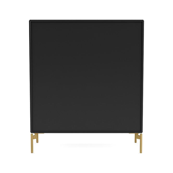 Montana Cover Cabinet With Legs, Black/Brass